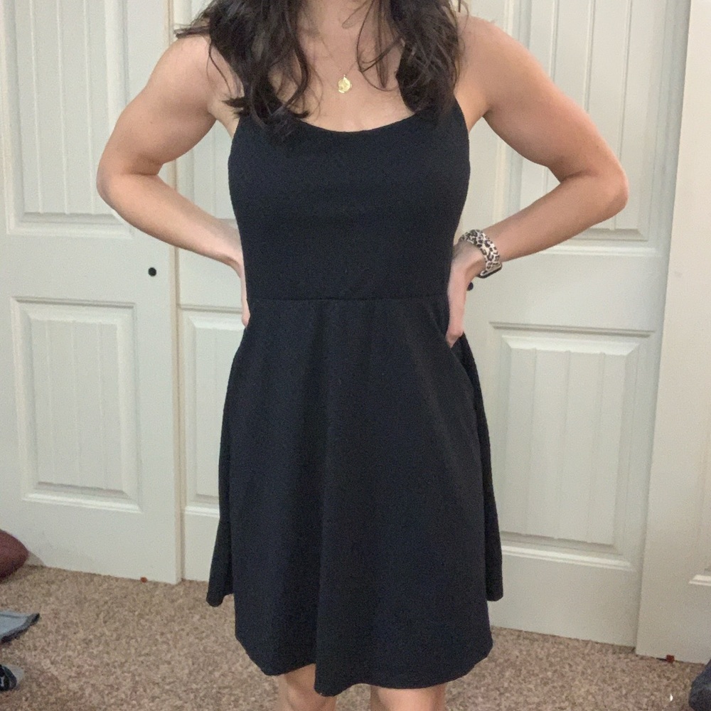Black fit and flare dress